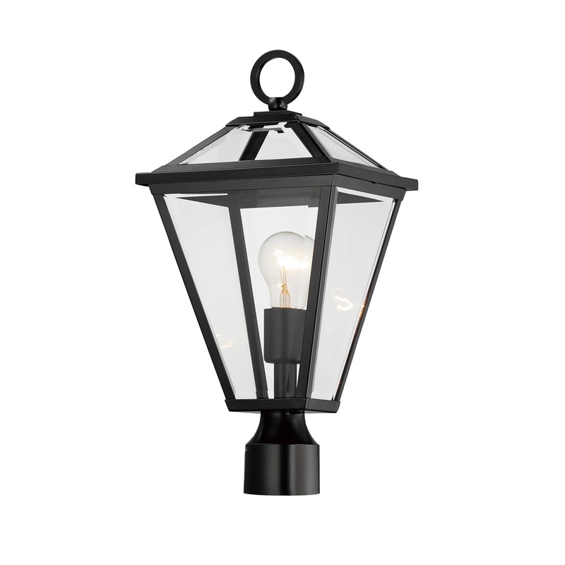 Prism One Light Post Lantern in Black