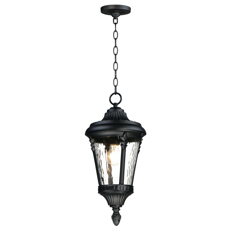 Sentry One Light Outdoor Hanging Lantern in Black