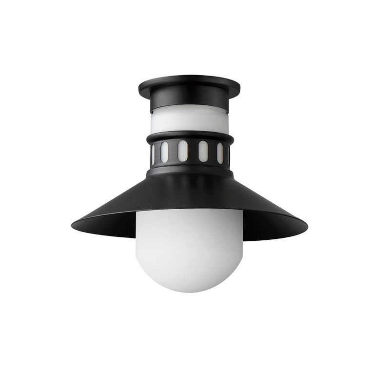 Admiralty One Light Outdoor Flush Mount in Black