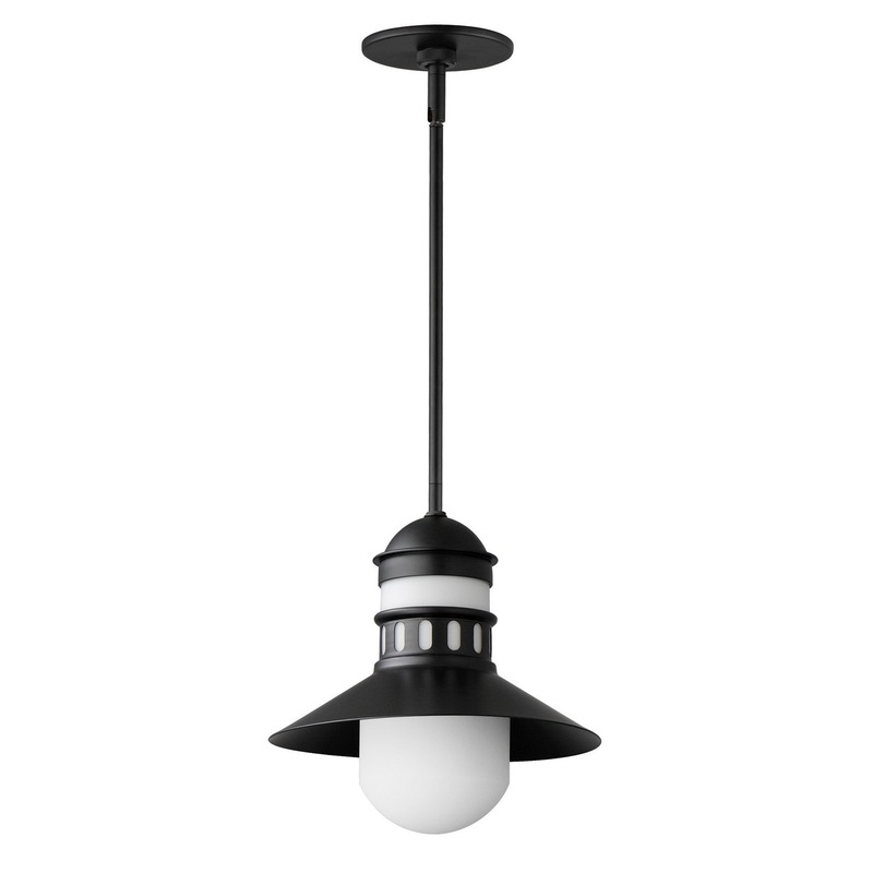 Admiralty One Light Outdoor Pendant in Black
