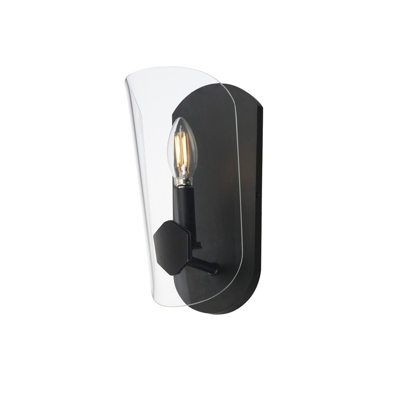 Armory One Light Wall Sconce in Black
