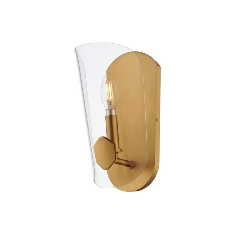 Armory One Light Wall Sconce in Natural Aged Brass