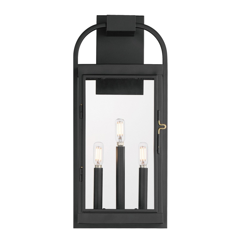 Bonham Three Light Outdoor Wall Sconce in Black