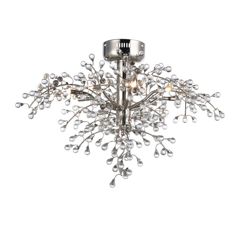 Cluster LED Semi-Flush Mount in Polished Nickel