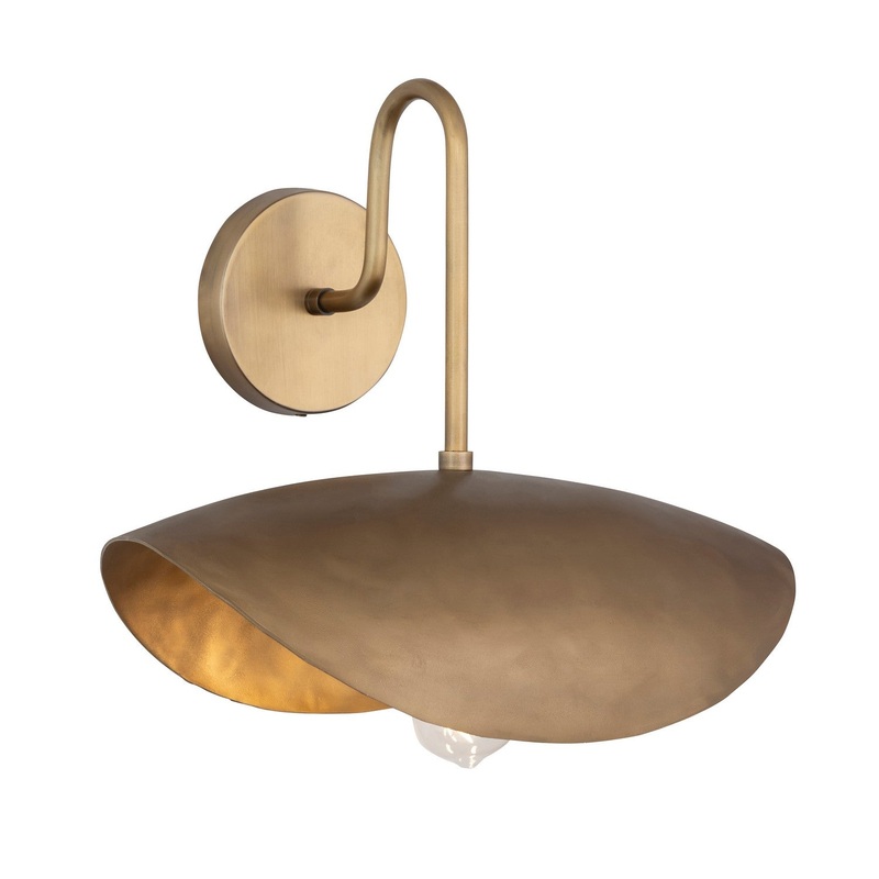 Denarii One Light Wall Sconce in Natural Gold