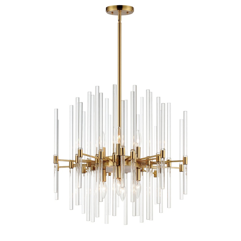 Divine Eight Light Chandelier in Heritage