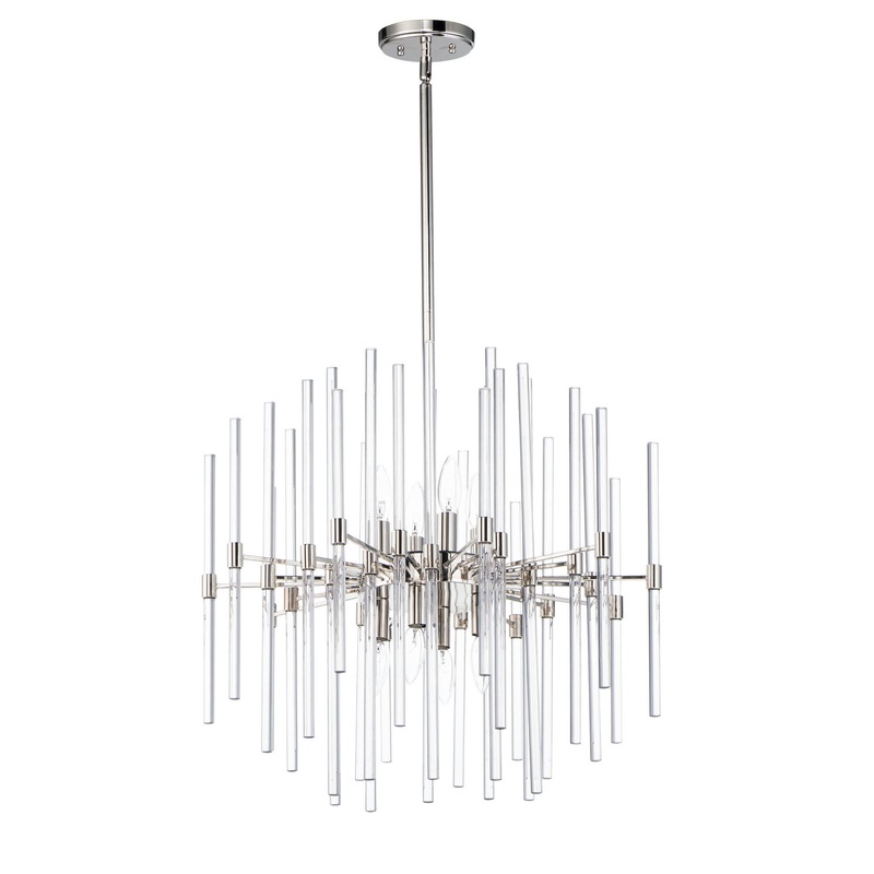 Divine Eight Light Chandelier in Polished Nickel