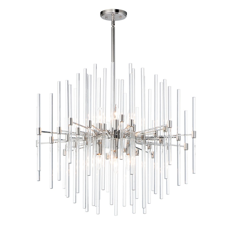 Divine Eight Light Pendant in Polished Nickel