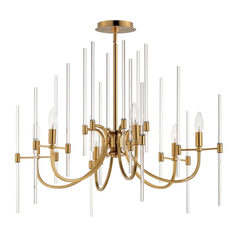 Divine Six Light Chandelier in Heritage