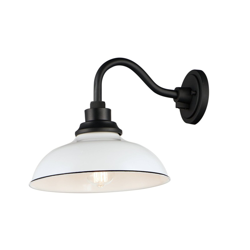 Granville One Light Outdoor Wall Lantern in White / Black