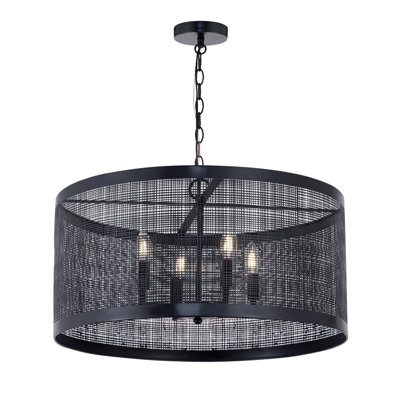 Hatcher Four Light Pendant in Black