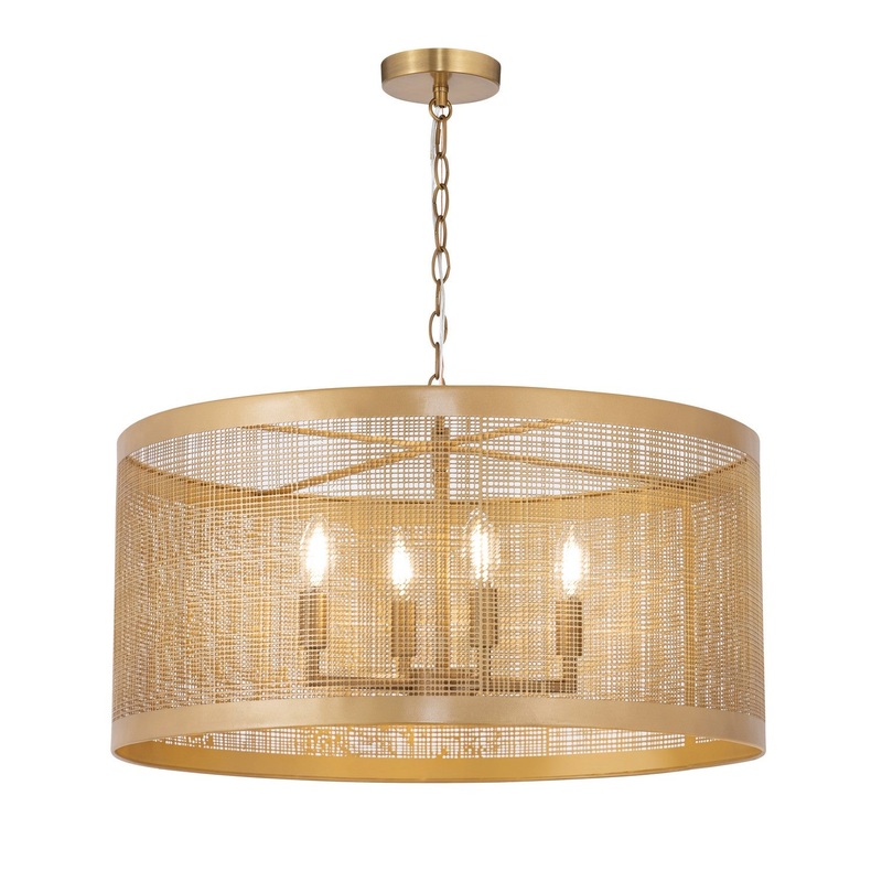 Hatcher Four Light Pendant in Gold