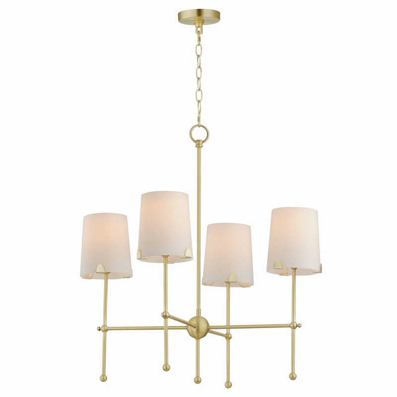 Huntington Four Light Chandelier in Satin Brass