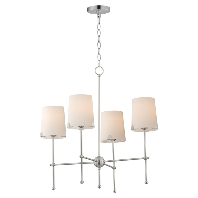 Huntington Four Light Chandelier in Satin Nickel