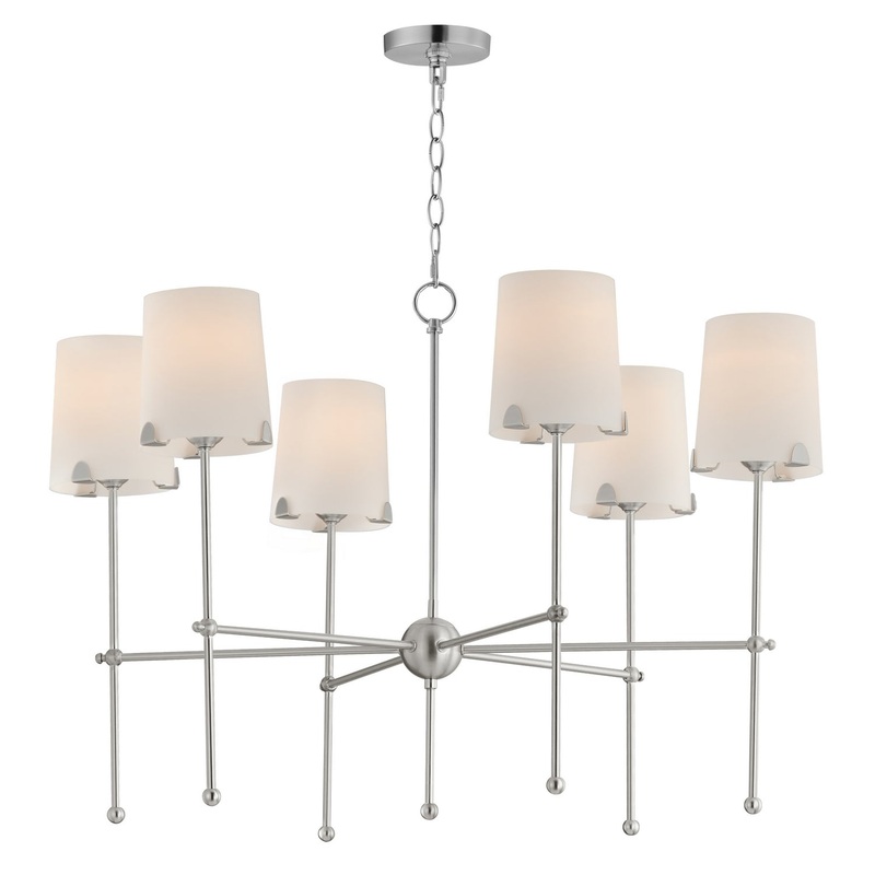 Huntington Six Light Chandelier in Satin Nickel