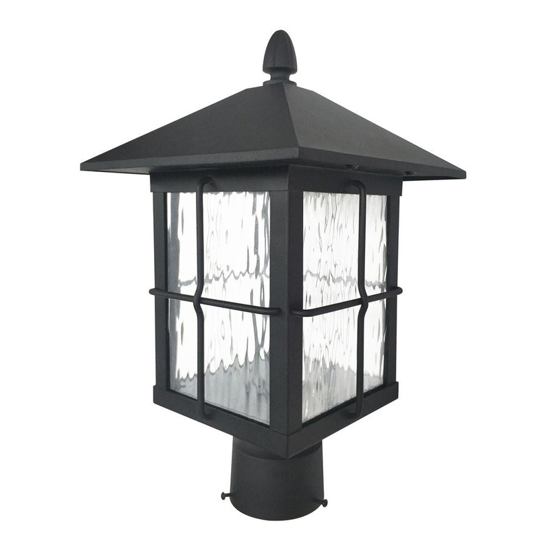 LED Post Mount Lantern in Black