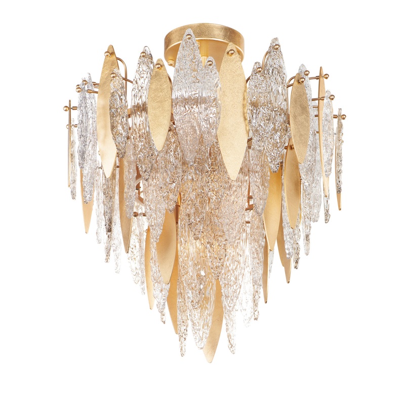 Majestic Ten Light Flush Mount in Gold Leaf