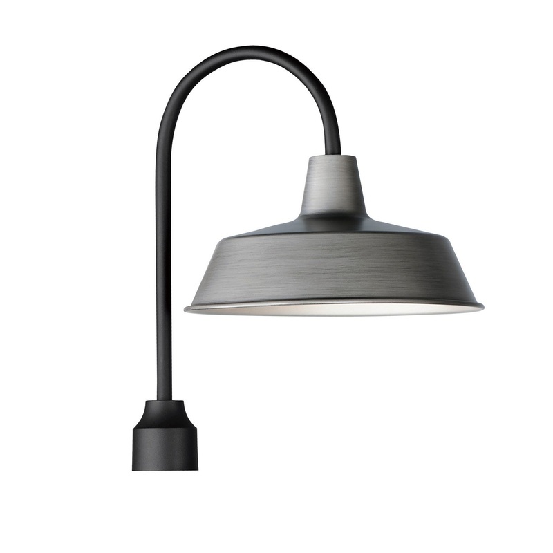 Pier M One Light Post Lantern in Weathered Zinc/Black