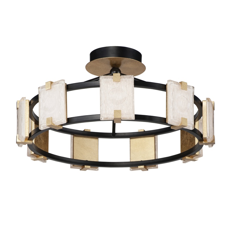 Radiant LED Flush Mount in Black / Gold Leaf