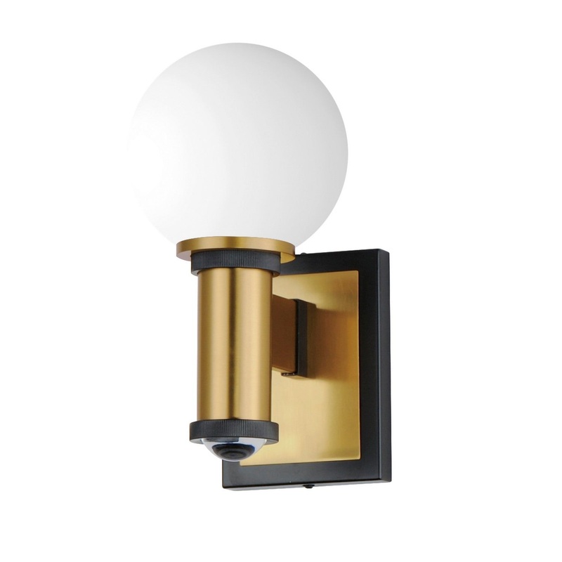 San Simeon LED Wall Sconce in Black / Natural Aged Brass