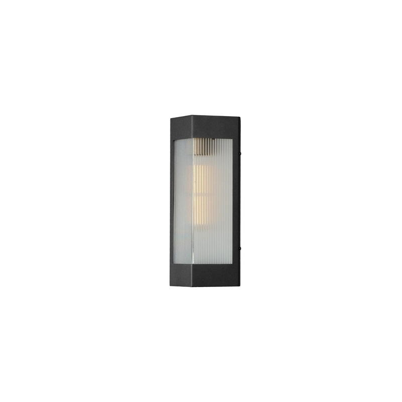 Triform One Light Outdoor Wall Sconce in Black / Antique Brass