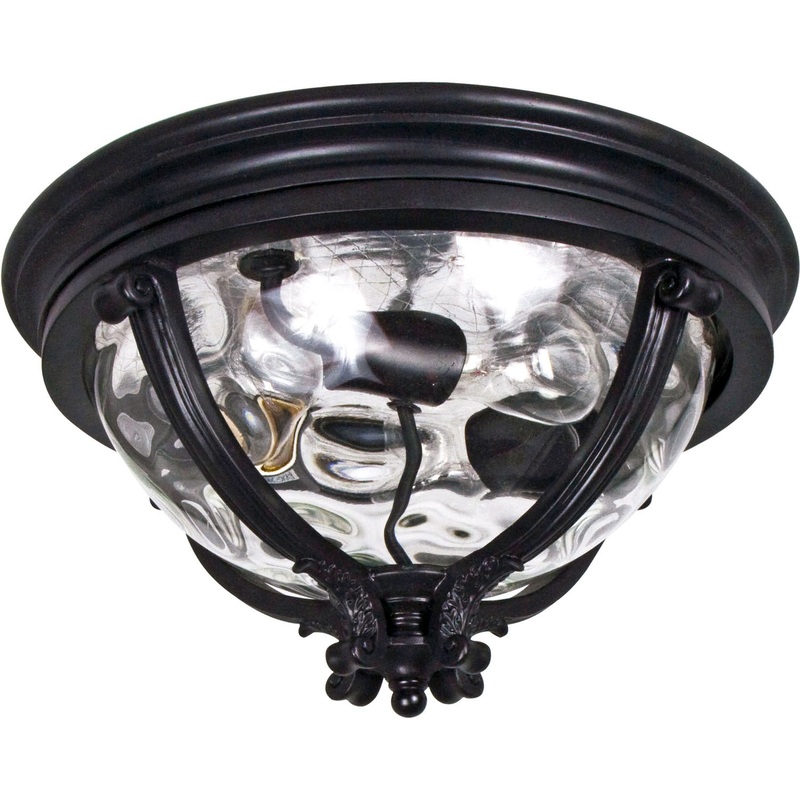 Camden VX Three Light Outdoor Ceiling Mount in Black