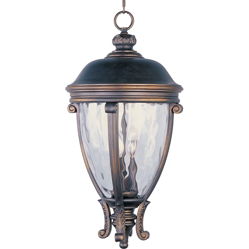 Camden VX Three Light Outdoor Hanging Lantern in Golden Bronze