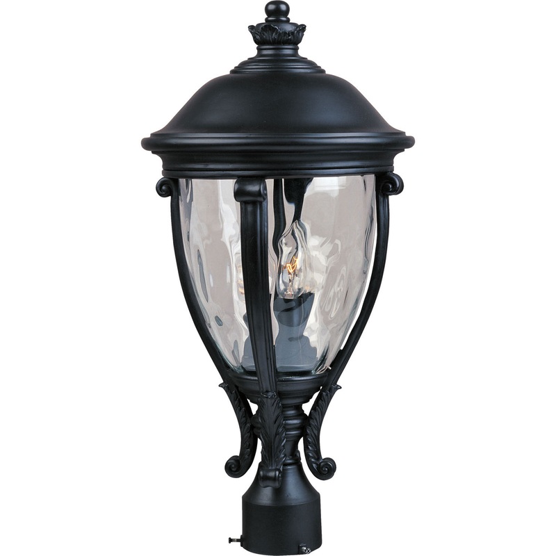 Camden VX Three Light Outdoor Pole/Post Lantern in Black