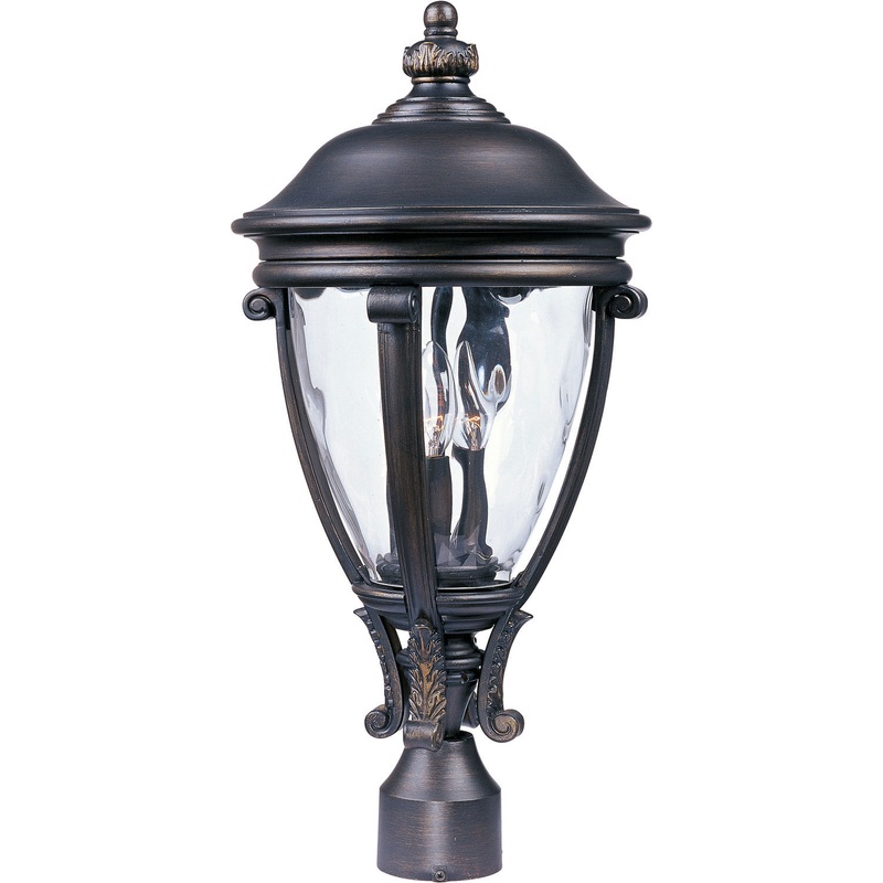 Camden VX Three Light Outdoor Pole/Post Lantern in Golden Bronze