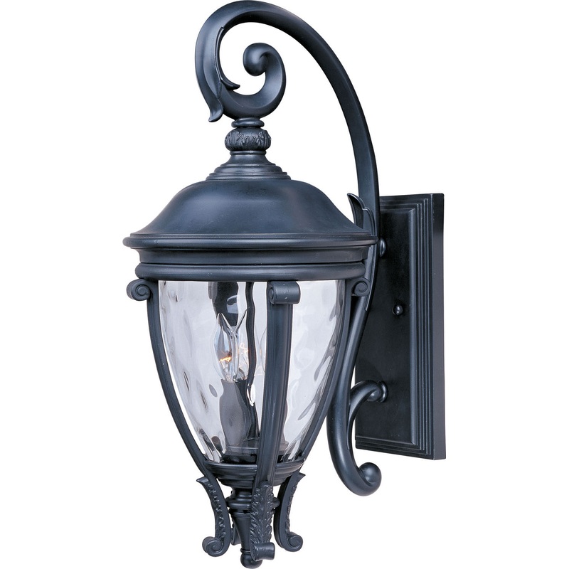 Camden VX Three Light Outdoor Wall Lantern in Black