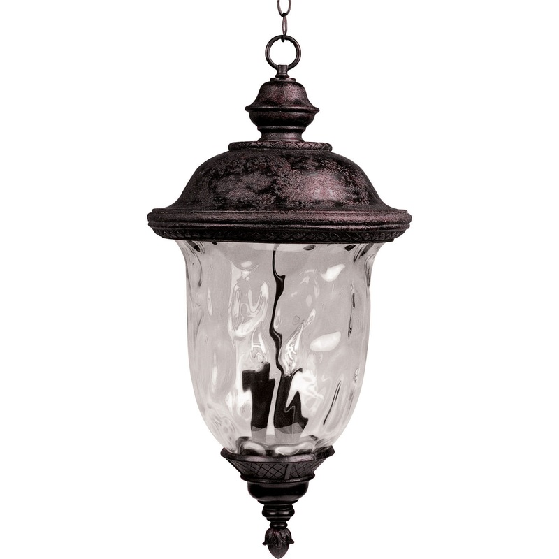 Carriage House VX Three Light Outdoor Hanging Lantern in Oriental Bronze