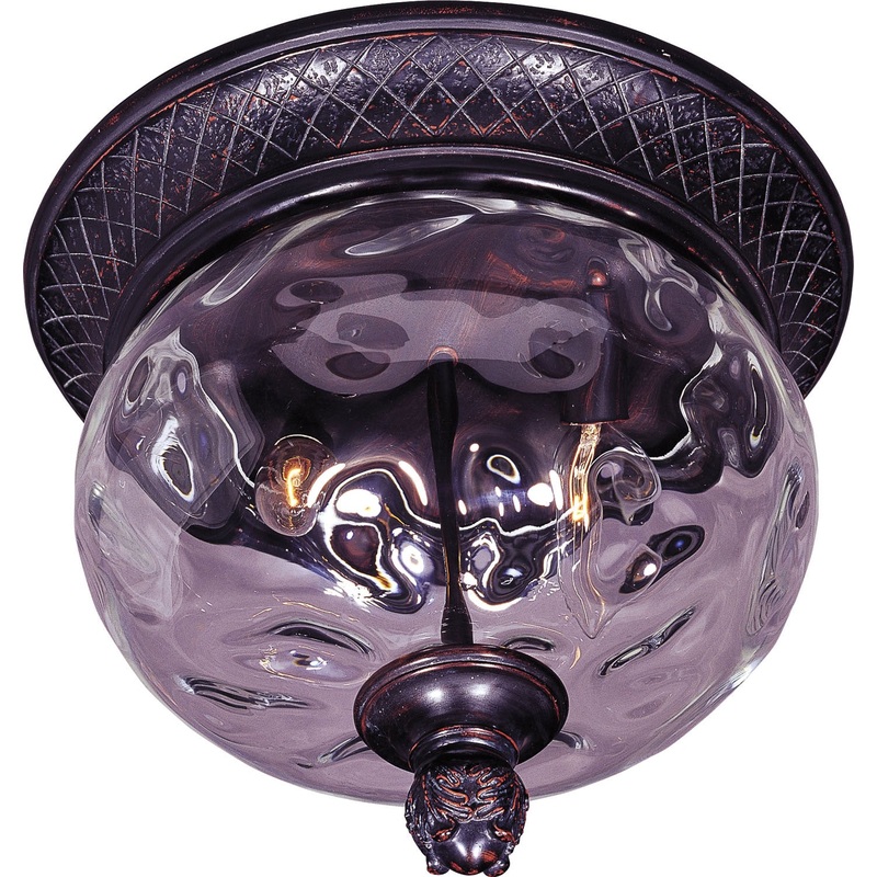 Carriage House VX Two Light Outdoor Ceiling Mount in Oriental Bronze