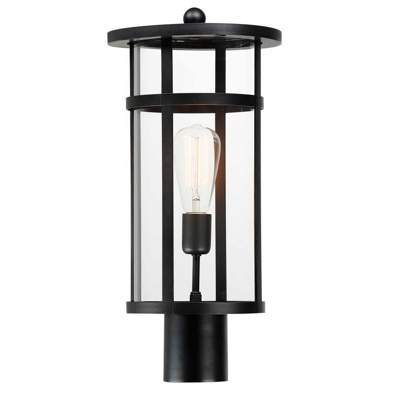 Clyde Vivex One Light Post Lantern in Black