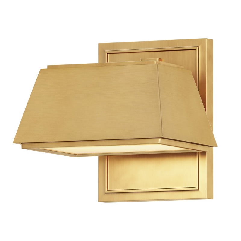 Mansard LED Outdoor Wall Sconce in Antique Brass