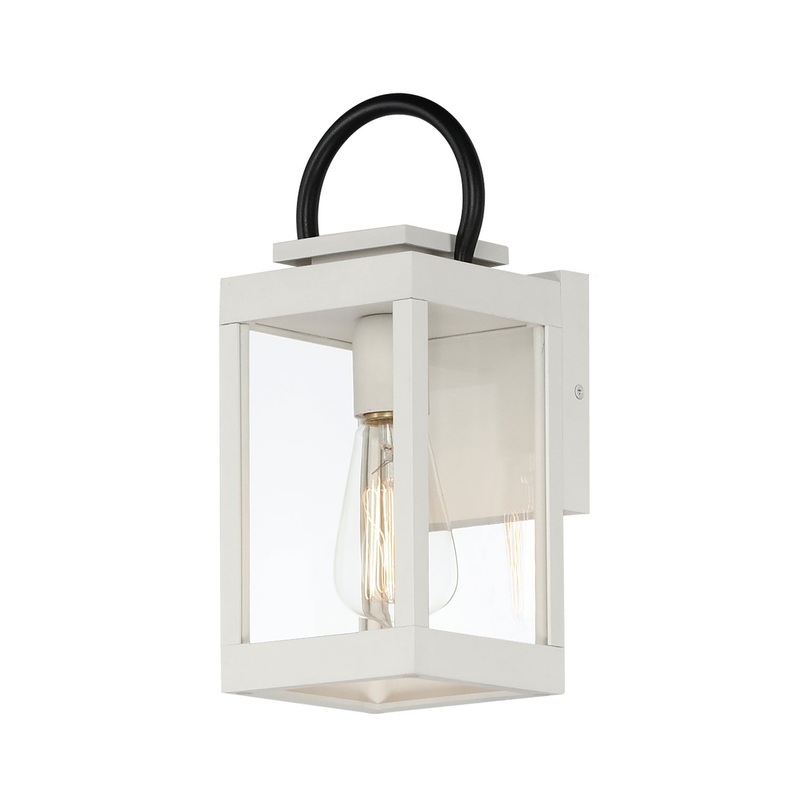 Nassau Vivex One Light Outdoor Wall Sconce in White / Black