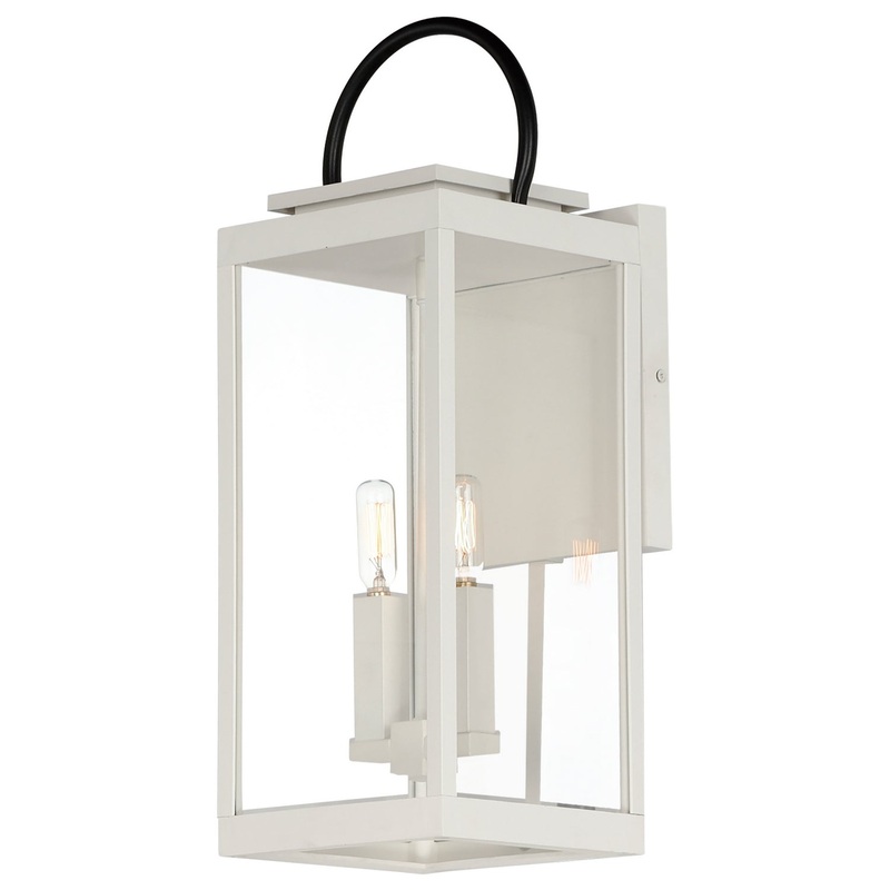 Nassau Vivex Two Light Outdoor Wall Sconce in White / Black