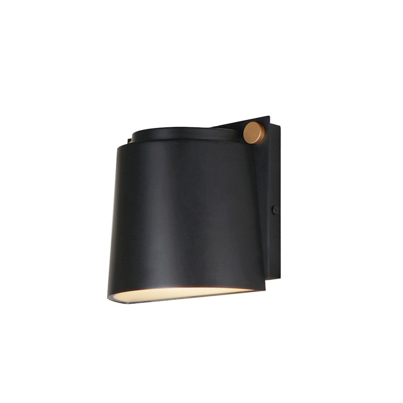 Rivet LED Outdoor Wall Sconce in Black / Antique Brass