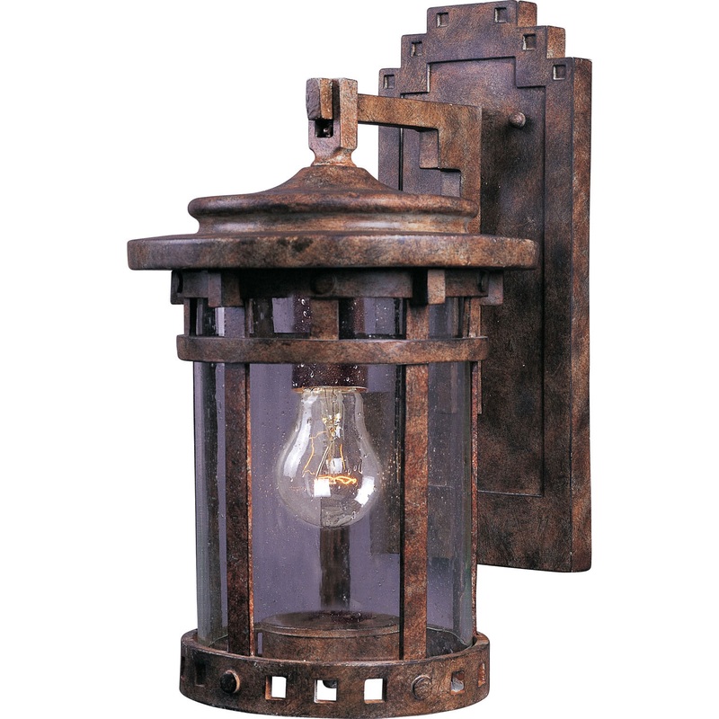 Santa Barbara VX One Light Outdoor Wall Lantern in Sienna