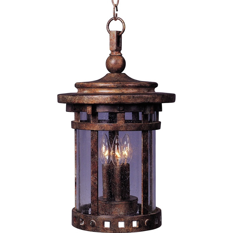 Santa Barbara VX Three Light Outdoor Hanging Lantern in Sienna