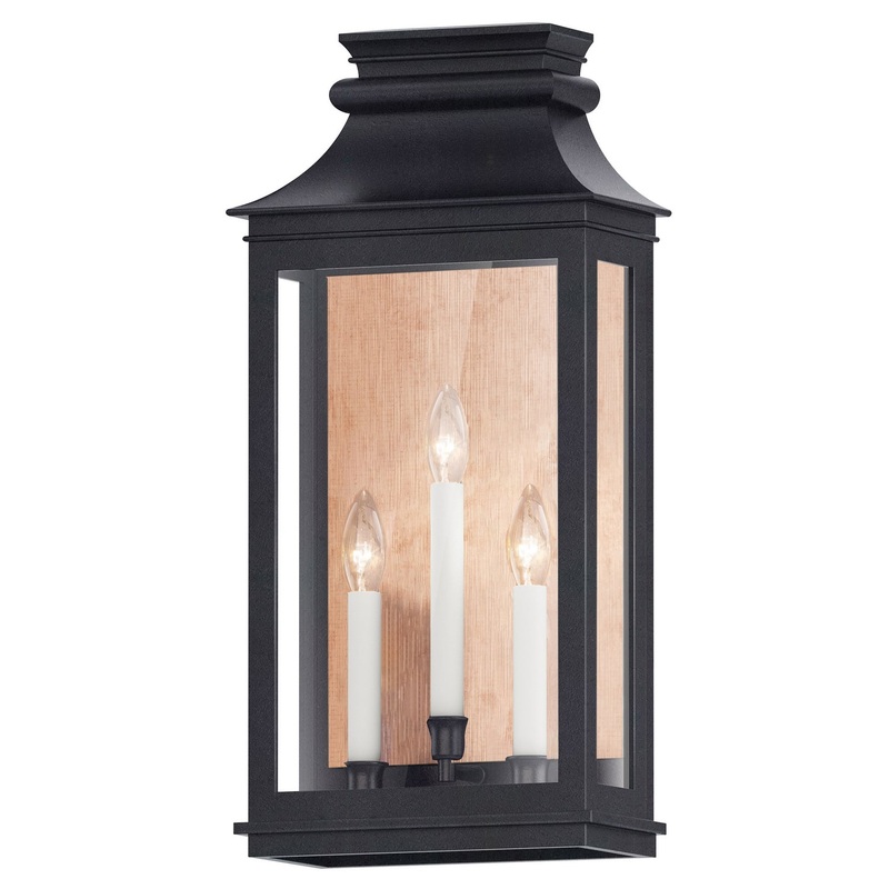 Savannah VX Three Light Outdoor Wall Sconce in Antique Copper / Black Oxide