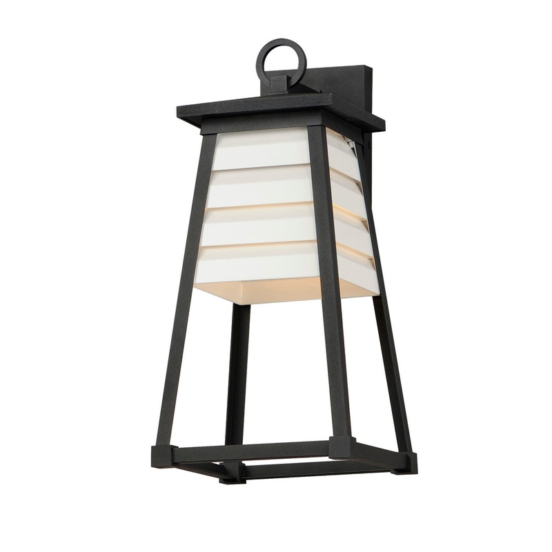 Shutters One Light Outdoor Wall Sconce in White / Black
