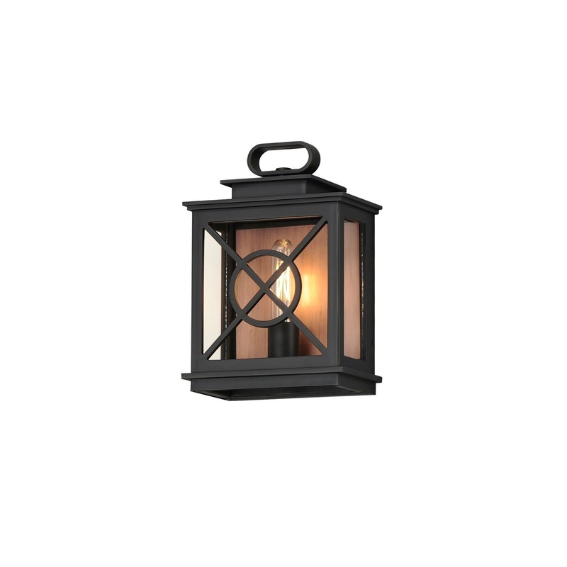 Yorktown VX One Light Outdoor Wall Sconce in Black/Aged Copper