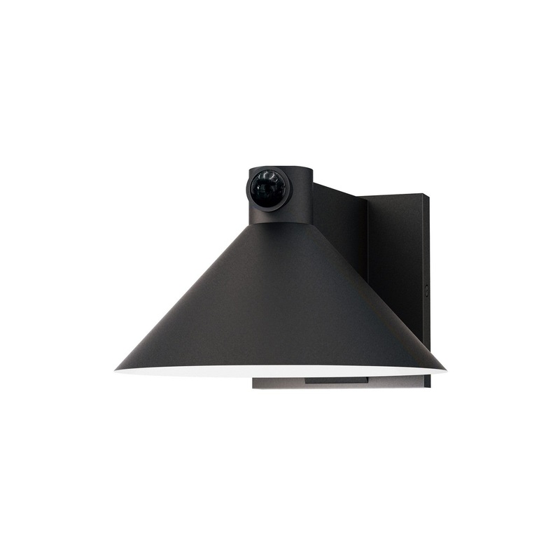 Conoid LED LED Outdoor Wall Sconce W/ Dusk-Dawn in Black
