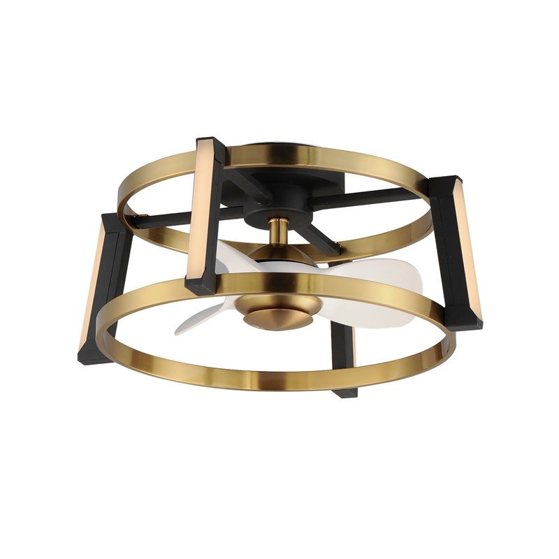 Darling LED Fandelight in Black / Natural Aged Brass