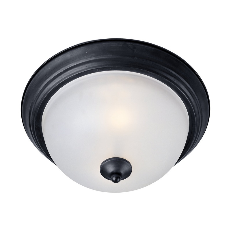 Essentials - 584x Three Light Flush Mount in Black