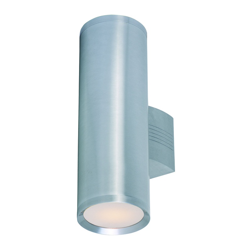 Lightray Two Light Outdoor Wall Lantern in Brushed Aluminum
