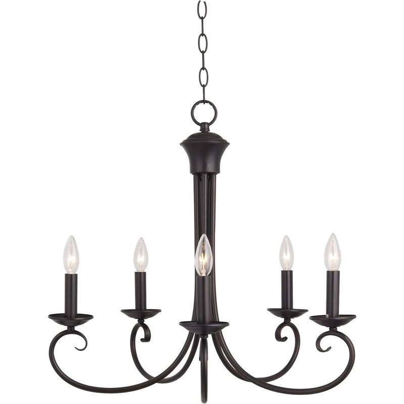 Loft Five Light Chandelier in Oil Rubbed Bronze