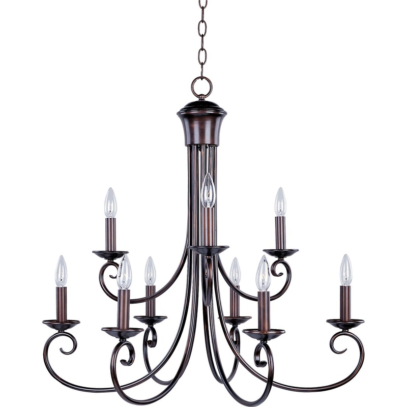 Loft Nine Light Chandelier in Oil Rubbed Bronze