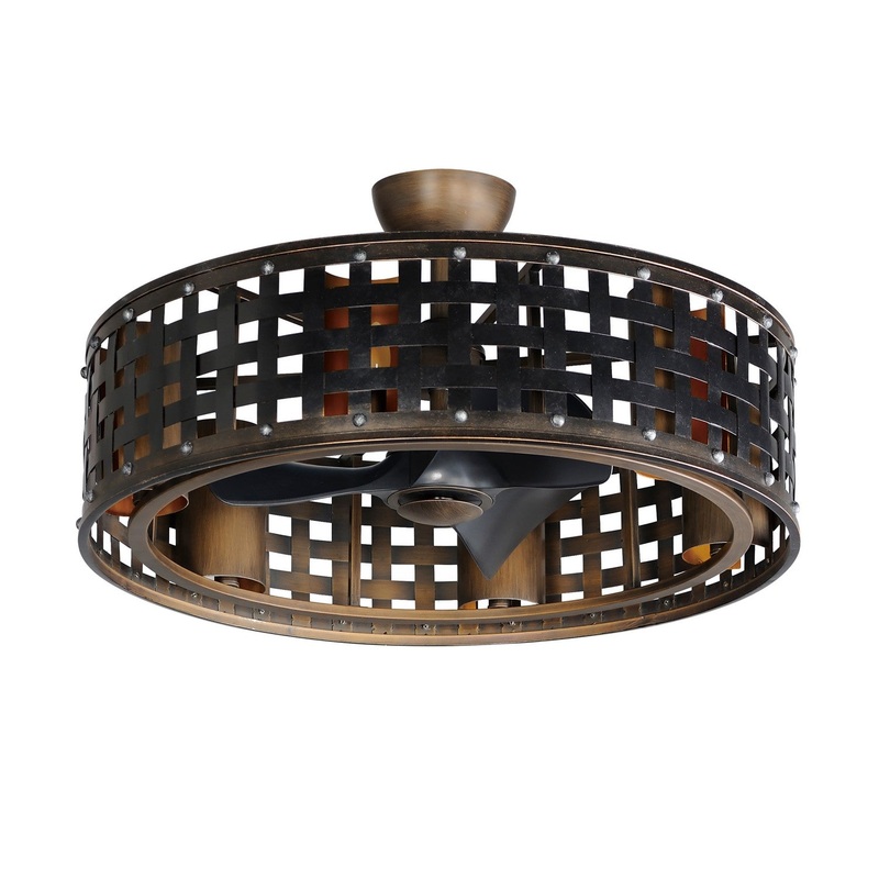 Portcullis LED Fandelight in Bronze Gilt