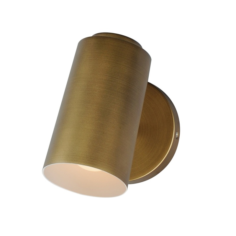 Spot Light LED Outdoor Wall Sconce in Natural Aged Brass